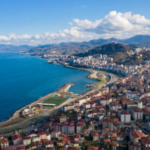 Aerial view of Giresun City in Turkey.