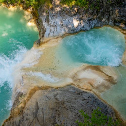 Aerial view of blue lake in giresun city