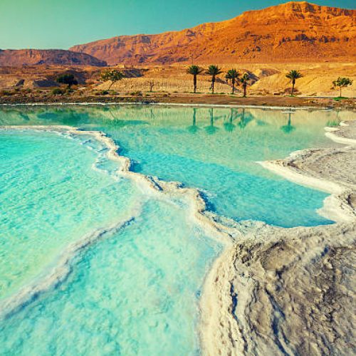 Dead sea salt shore